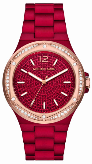 Michael Kors Lennox Analog Crystals Red Dial Red Steel Strap Watch for Women - MK7455 Authentic Buy Shop Now