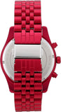 Michael Kors Lexington Chronograph Red Dial Red Steel Strap Watch For Men - MK8814 Authentic Buy Shop Now