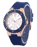 Guess Overdrive White Dial Blue Rubber Strap Watch for Women - W0149L5 Authentic Buy Shop Now