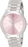 Michael Kors Slim Runway Quartz Pink Dial Silver Steel Strap Watch For Women - MK3380 Authentic Buy Shop Now