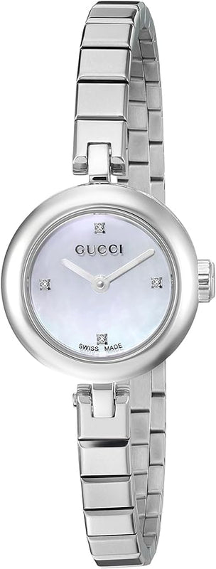 Gucci Diamantissima Quartz Diamonds White Dial Silver Steel Strap Watch For Women - YA141503 Authentic Buy Shop Now