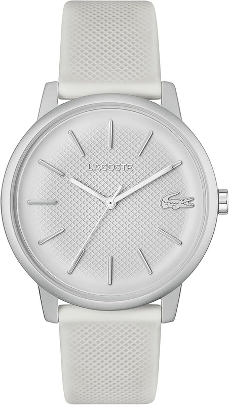 Lacoste 12.12 Move Silver Dial White Silicone Strap Watch for Men - 2011240 Authentic Buy Shop Now
