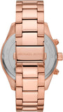 Michael Kors Layton Chronograph Black Dial Rose Gold Steel Strap Watch For Men - MK8824 Authentic Buy Shop Now