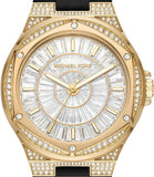 Michael Kors Lennox Three Hand Crystals Silver Dial Black Silicone Strap Watch For Women - MK7247 Authentic Buy Shop Now