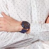 Guess Genesis Quartz Blue Dial Blue Silicone Strap Watch For Men - W1254G3 Authentic Buy Shop Now