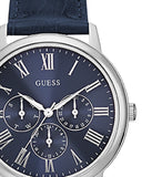 Guess Wafer Chronograph Quartz Blue Dial Blue Leather Strap Watch For Men - W0496G3 Authentic Buy Shop Now