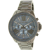 Michael Kors Wren Chronograph Quartz Blue Dial Grey Steel Strap Watch For Women - MK6097 Authentic Buy Shop Now
