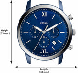 Fossil Neutra Chronograph Blue Dial Brown Leather Strap Watch for Men - FS5791 Authentic Buy Shop Now