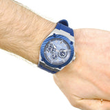 Guess Legacy Grey Dial Blue Silicone Strap Watch For Men - W1049G1 Authentic Buy Shop Now