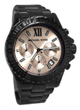 Michael Kors Everest Quartz Rose Gold Dial Black Steel Strap Watch For Women - MK5872 Authentic Buy Shop Now
