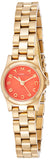 Marc Jacobs Henry Dinky Red Dial Gold Steel Strap Watch for Women - MBM3202 Authentic Buy Shop Now