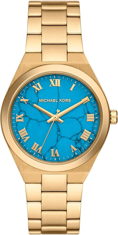 Michael Kors Lennox Analog Blue Dial Gold Steel Strap Watch for Women - MK7460 Authentic Buy Shop Now