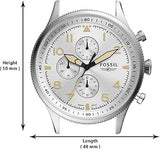 Fossil Retro Pilot Chronograph Silver Dial Brown Leather Strap Watch for Men - FS5809 Authentic Buy Shop Now