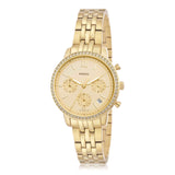 Fossil Neutra Chronograph Gold Dial Gold Steel Strap Watch for Women - ES5219 Authentic Buy Shop Now