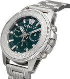 Versace Greca Action Chronograph Quartz Green Dial Silver Steel Strap Watch for Men - VE3J00422 Authentic Buy Shop Now