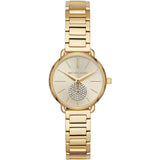 Michael Kors Portia Quartz Gold Dial Gold Steel Strap Watch For Women - MK3838 Authentic Buy Shop Now