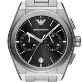 Emporio Armani Federico Chronograph Black Dial Silver Steel Strap Watch For Men - AR11560 Authentic Buy Shop Now
