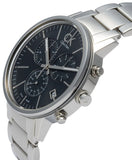 Calvin Klein Post Minimal Chronograph Black Dial Silver Steel Strap Watch for Men - K7627161 Authentic Buy Shop Now