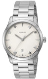 Gucci G Timeless White Dial Silver Steel Strap Watch For Women - YA1264028A Authentic Buy Shop Now