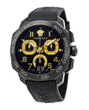 Versace Dylos Chronograph Black Dial Black Rubber Strap Watch for Men - VQC020015 Authentic Buy Shop Now