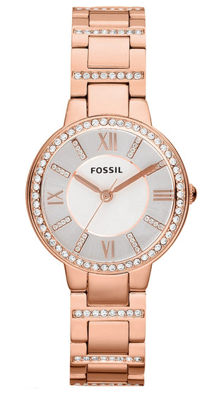 Fossil Virginia White Dial Rose Gold Steel Strap Watch for Women - ES3284 Authentic Buy Shop Now