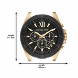 Michael Kors Brecken Chronograph Black Dial Gold Steel Strap Watch For Men - MK8848 Authentic Buy Shop Now