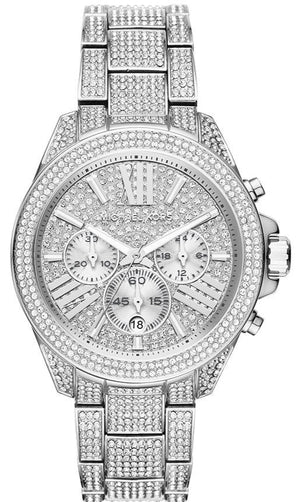 Michael Kors Wren Chronograph Crystals Silver Dial Silver Steel Strap Watch For Women - MK6317 Authentic Buy Shop Now