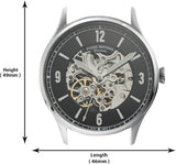 Fossil Forrester Automatic Skeleton Black Dial Silver Steel Strap Watch for Men - ME3180 Authentic Buy Shop Now