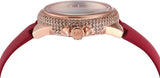 Michael Kors Camille Three Hand Crystals Rose Gold Dial Red Leather Strap Watch For Women - MK4701 Authentic Buy Shop Now