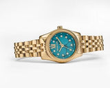 Michael Kors Lexington Three Hand Blue Dial Gold Steel Strap Watch for Women - MK4813 Authentic Buy Shop Now