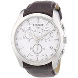 Tissot Couturier Chronograph White Dial Brown Leather Strap Watch For Men - T035.617.16.031.00 Authentic Buy Shop Now
