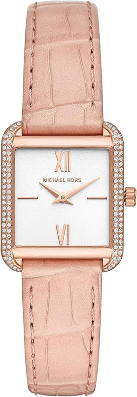 Michael Kors Lake Quartz White Dial Pink Leather Strap Watch For Women - MK2763 Authentic Buy Shop Now