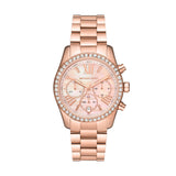 Michael Kors Lexington Chronograph Rose Gold Dial Rose Gold Steel Strap Watch for Women - MK7242 Authentic Buy Shop Now