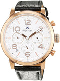 Tommy Hilfiger Jake Multifunction White Dial Black Leather Strap Watch for Men - 1791236 Authentic Buy Shop Now