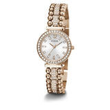 Guess Gala Diamonds Silver Dial Gold Steel Strap Watch for Women - GW0401L3 Authentic Buy Shop Now