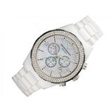 Emporio Armani Ceramica Chronograph White Dial White Ceramic Strap Watch For Women - AR1456 Authentic Buy Shop Now