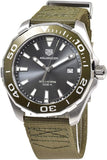 Tag Heuer Aquaracer Black Dial Khakhi Green NATO Strap Watch for Men - WAY101E.FC8222 Authentic Buy Shop Now