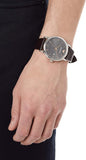 Emporio Armani Luigi Quartz Gray Dial Brown Leather Strap Watch For Men - AR1996 Authentic Buy Shop Now