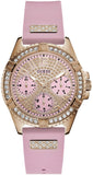 Guess Frontier Diamonds Rose Gold Dial Pink Rubber Strap Watch For Women - W1160L5 Authentic Buy Shop Now