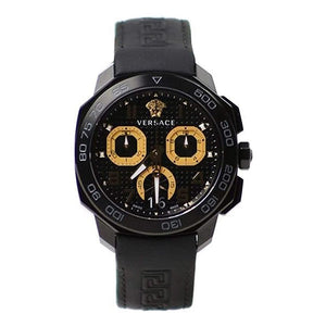 Versace Dylos Chronograph Black Dial Black Rubber Strap Watch for Men - VQC020015 Authentic Buy Shop Now