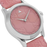 Gucci G Timeless Quartz Candy Pink Dial Pink Leather Strap Watch For Women - YA1264030 Authentic Buy Shop Now