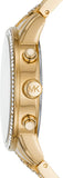 Michael Kors Ritz Chronograph Gold Dial Gold Steel Strap Watch For Women - MK6937 Authentic Buy Shop Now