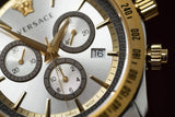 Versace Classic Chronograph Quartz Silver Dial Two Tone Steel Strap Watch For Men - VEV700519 Authentic Buy Shop Now
