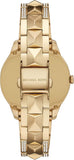 Michael Kors Runway Mercer Crystals Silver Dial Gold Steel Strap Watch For Women - MK6715 Authentic Buy Shop Now