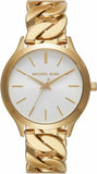 Michael Kors Runway Three-Hand White Dial Gold Steel Strap Watch for Women - MK7472 Authentic Buy Shop Now