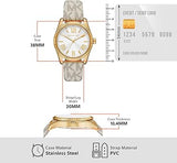 Michael Kors Lexington Analog Silver Dial White Leather Strap Watch For Women - MK4746 Authentic Buy Shop Now