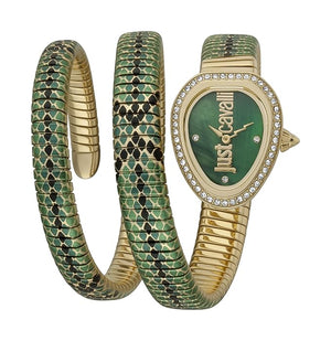 Just Cavalli Doppio Green Dial Multicolor Steel Strap Watch for Women - JC1L163M0055 Authentic Buy Shop Now