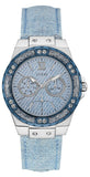 Guess Limelight Quartz Blue Dial Blue Leather Strap Watch For Men - W0775l1 Authentic Buy Shop Now