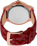 Michael Kors Lennox Three Hand Silver Dial Red Leather Strap Watch For Women - MK7308 Authentic Buy Shop Now