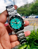 Seiko 5 Sports SKX Midi Automatic Teal Dial Silver Steel Strap Watch For Men - SRPK33K1 Authentic Buy Shop Now